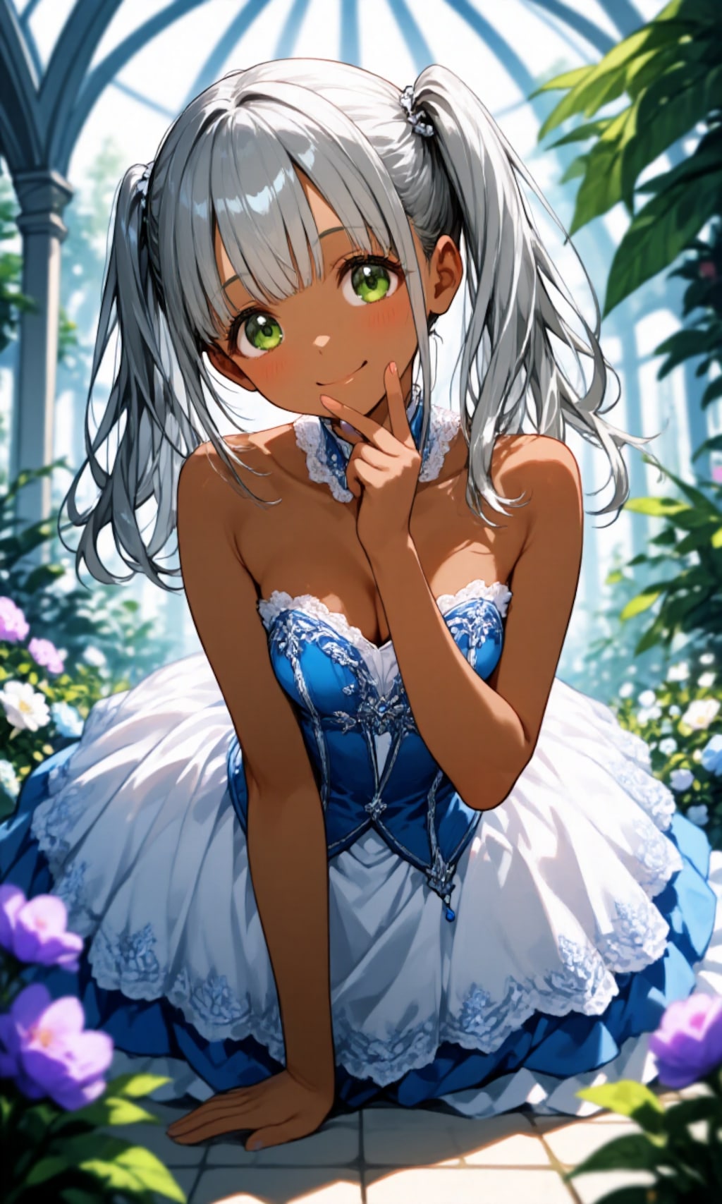 銀髪褐色碧眼娘２ 普通くらい