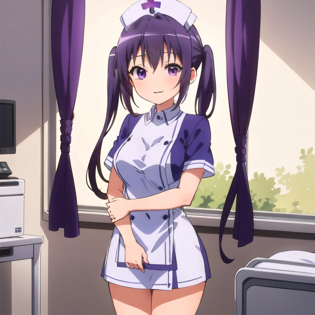 紫髪ツインテで白衣の少女