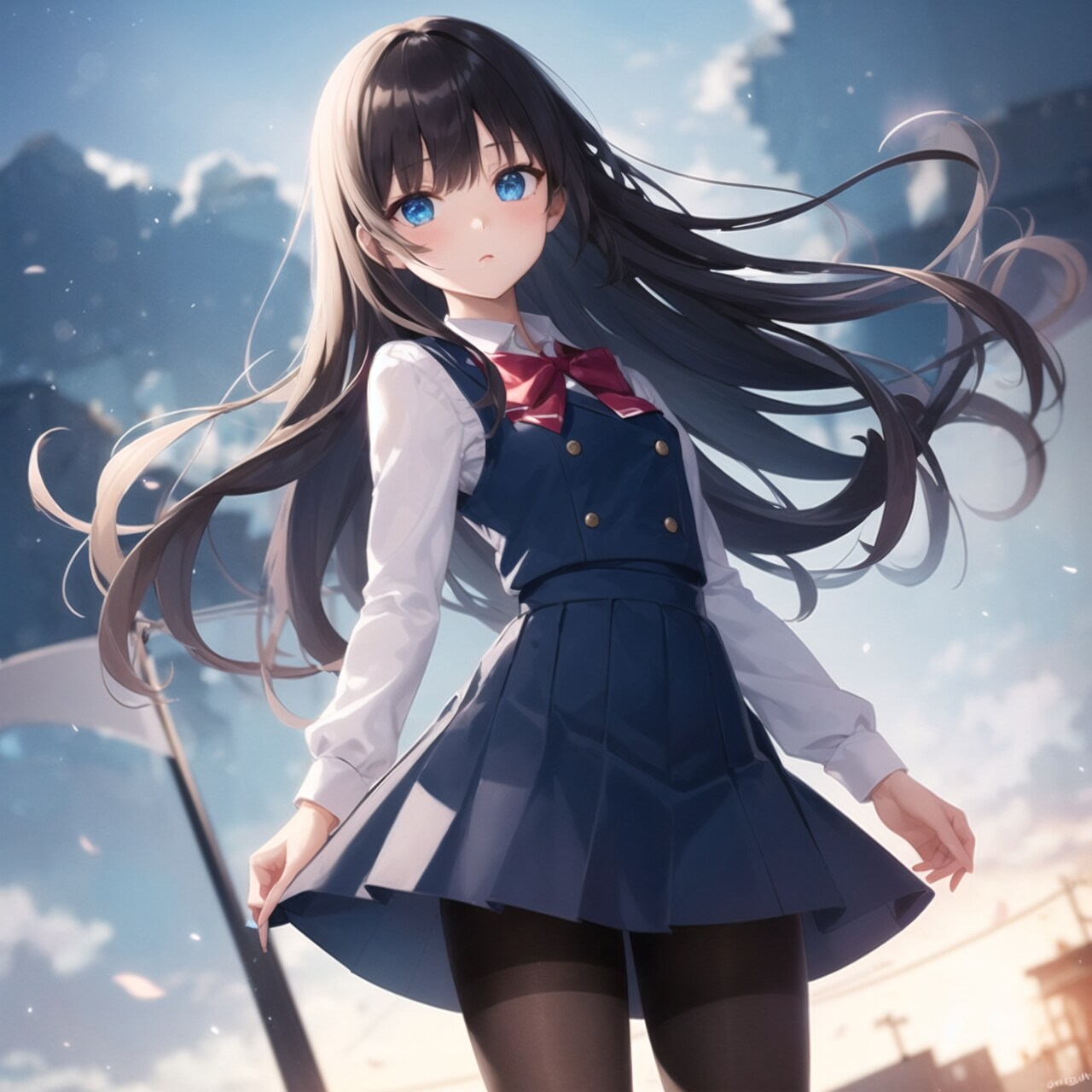 黒髪お嬢様・学生服