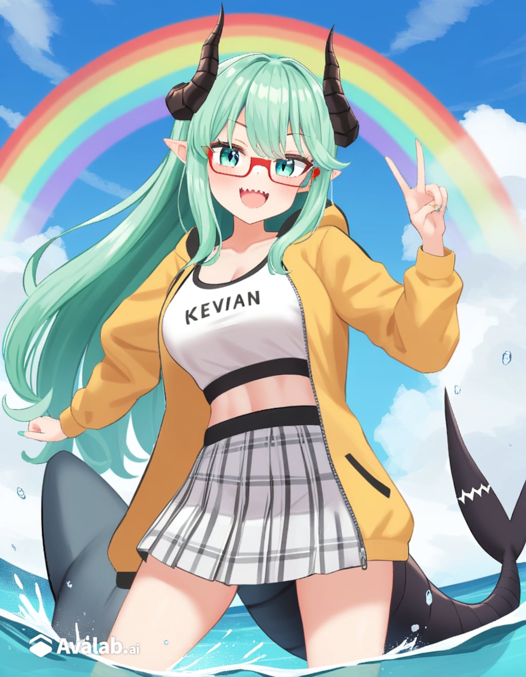 海でサメのコスプレをする娘達