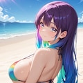 ビキニのお姉さん　虹色ビキニ 2枚目