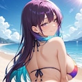 ビキニのお姉さん　虹色ビキニ 3枚目