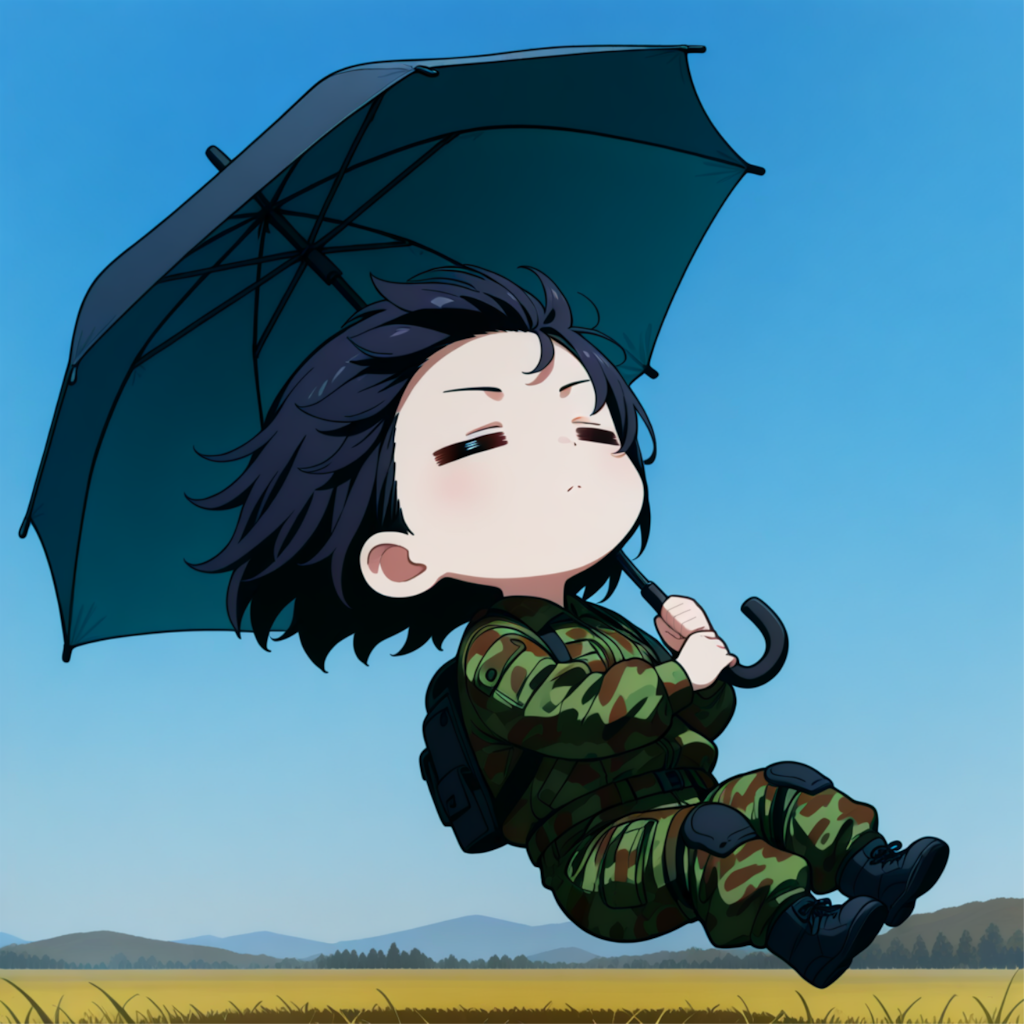 パラシュート降下成功