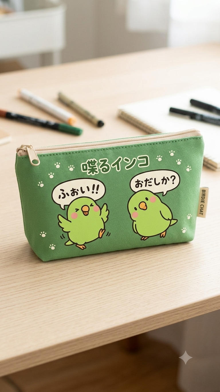 喋るインコのペンケース