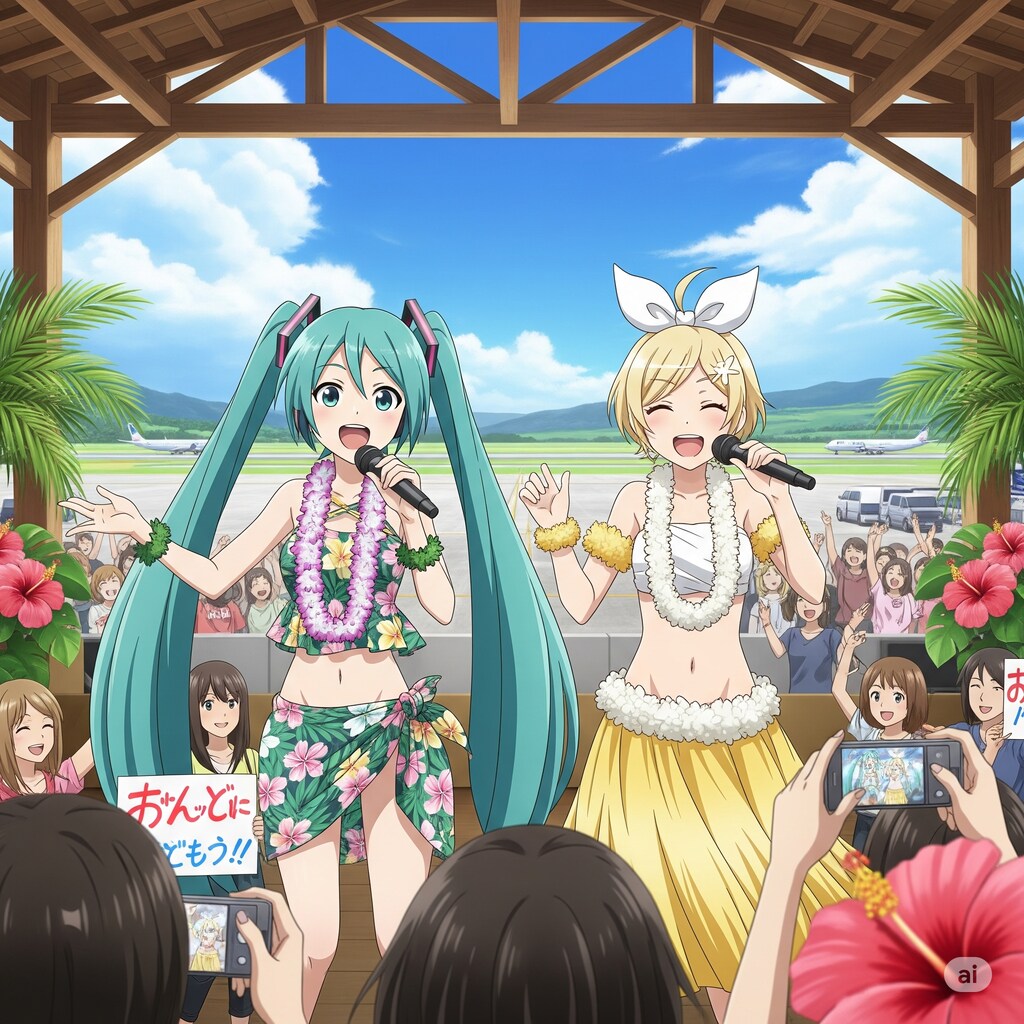 ミクさんリンさんハワイに来ました