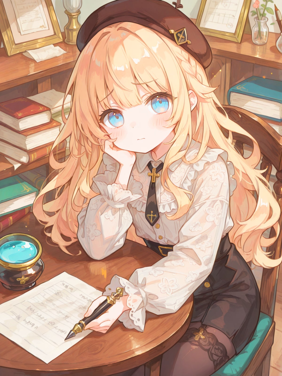 新作のネタに悩む女流作家 | の人気AIイラスト・グラビア