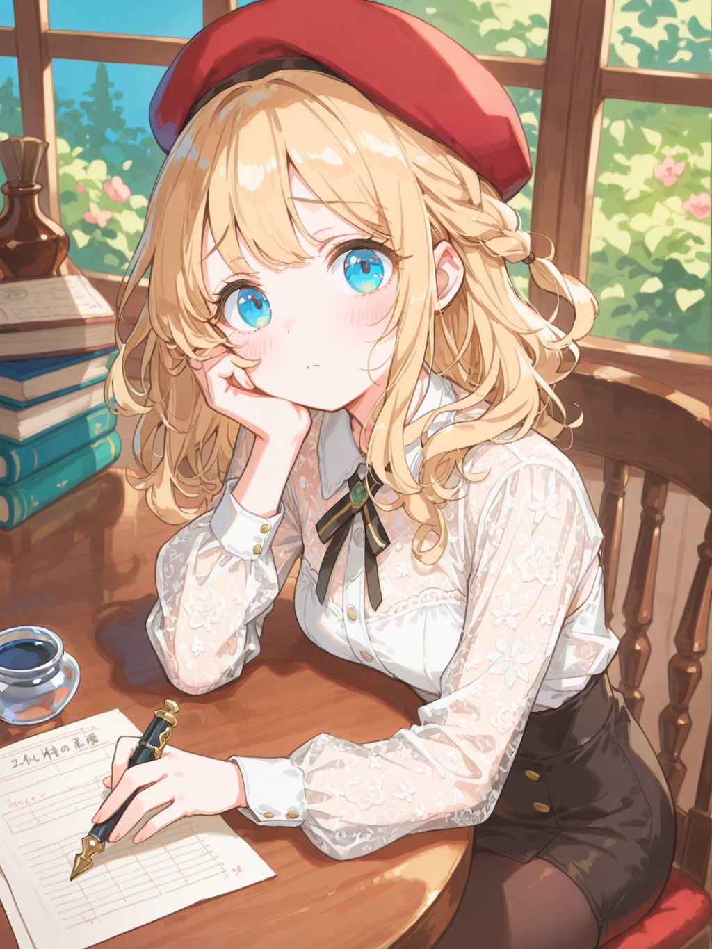 新作のネタに悩む女流作家