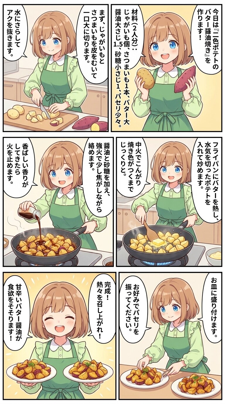 二色ポテトのバター醤油焼き | の人気AIイラスト・グラビア