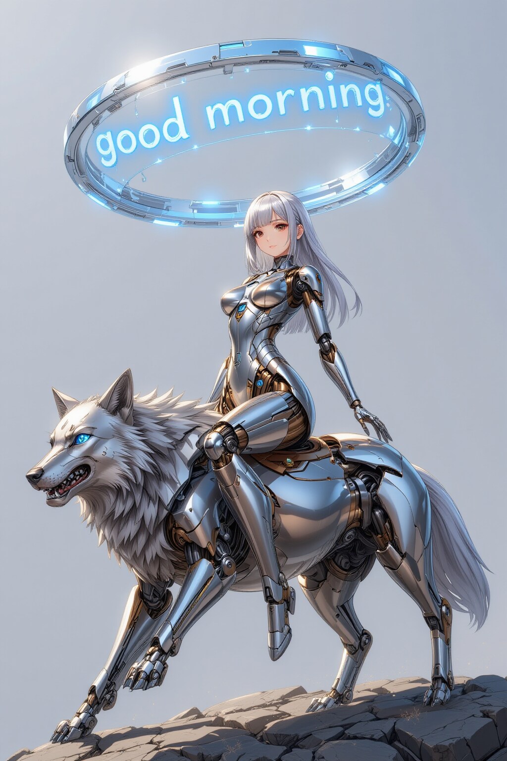 オオカミに乗ったメカ子