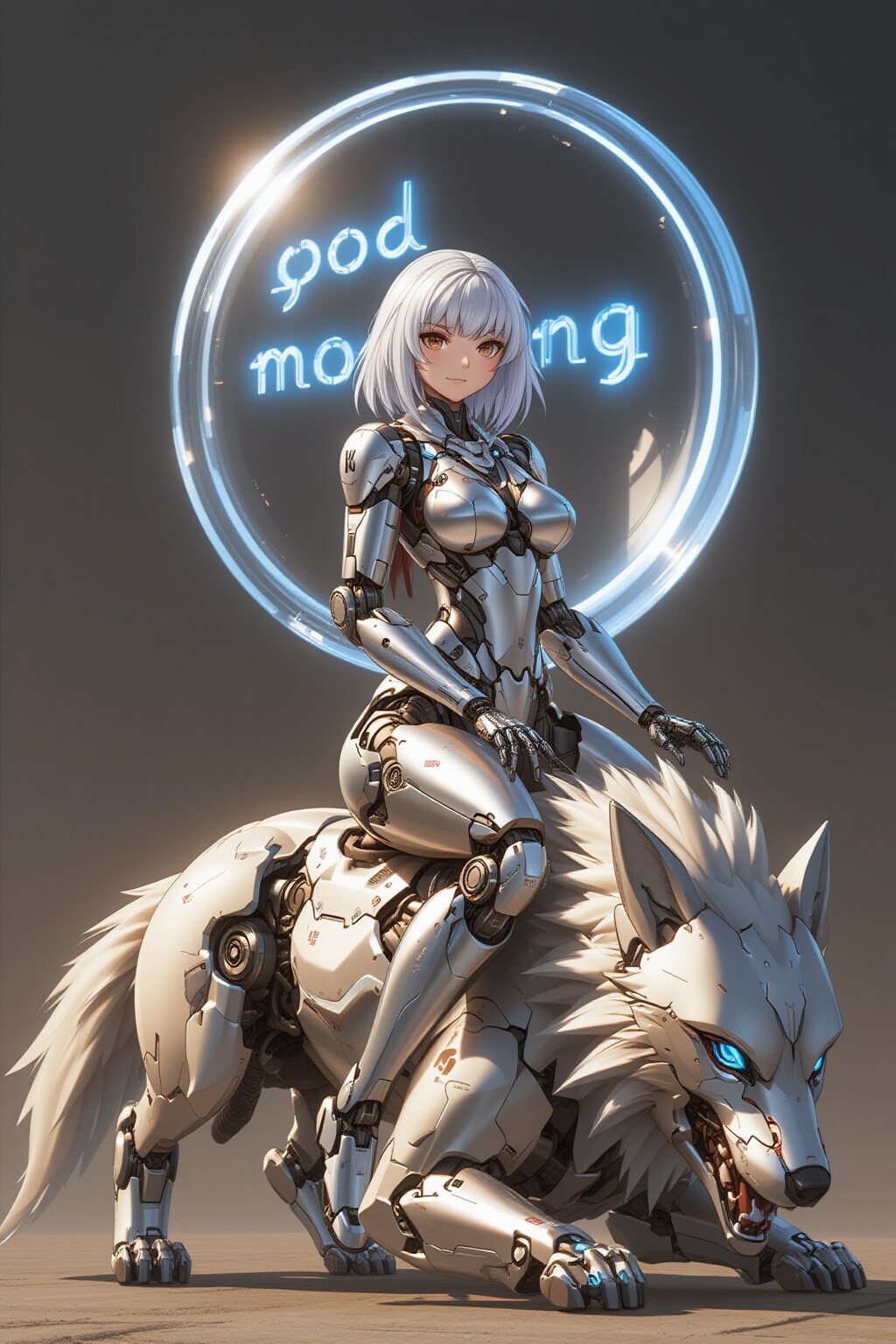 オオカミに乗ったメカ子