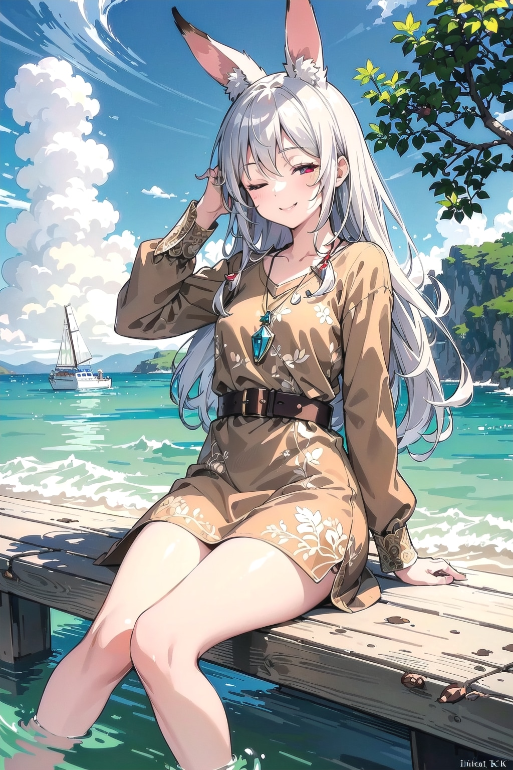 海なのです🐰🎶 | の人気AIイラスト・グラビア