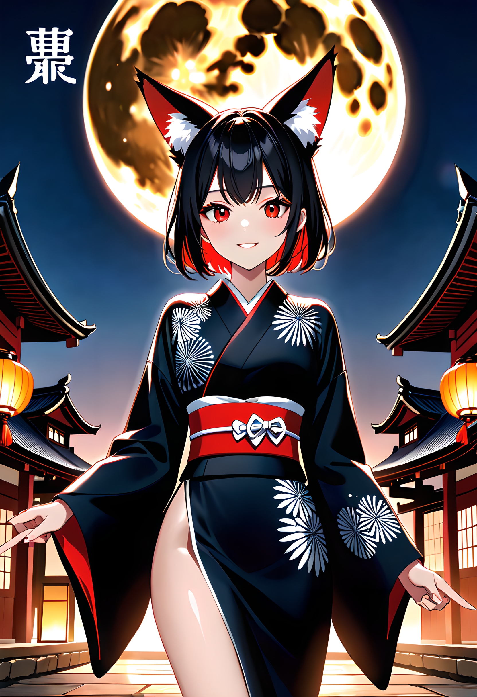 花火柄の着物で…