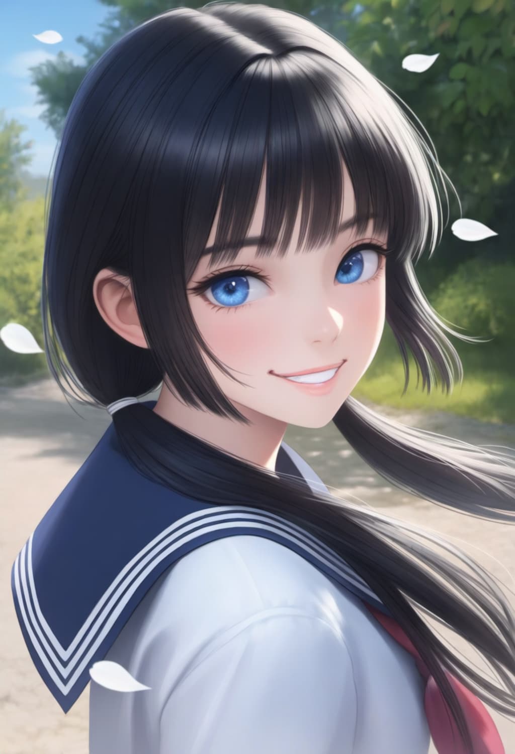 剣道部主将、ツインテールにする