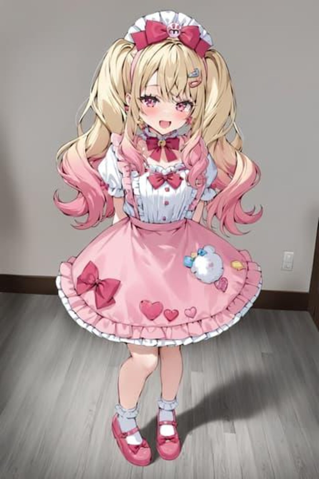 ピンクのサウスポーの全身写真