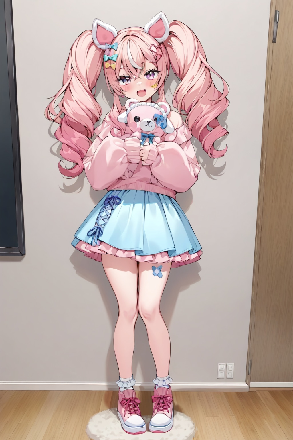 ピンクのサウスポーの全身写真