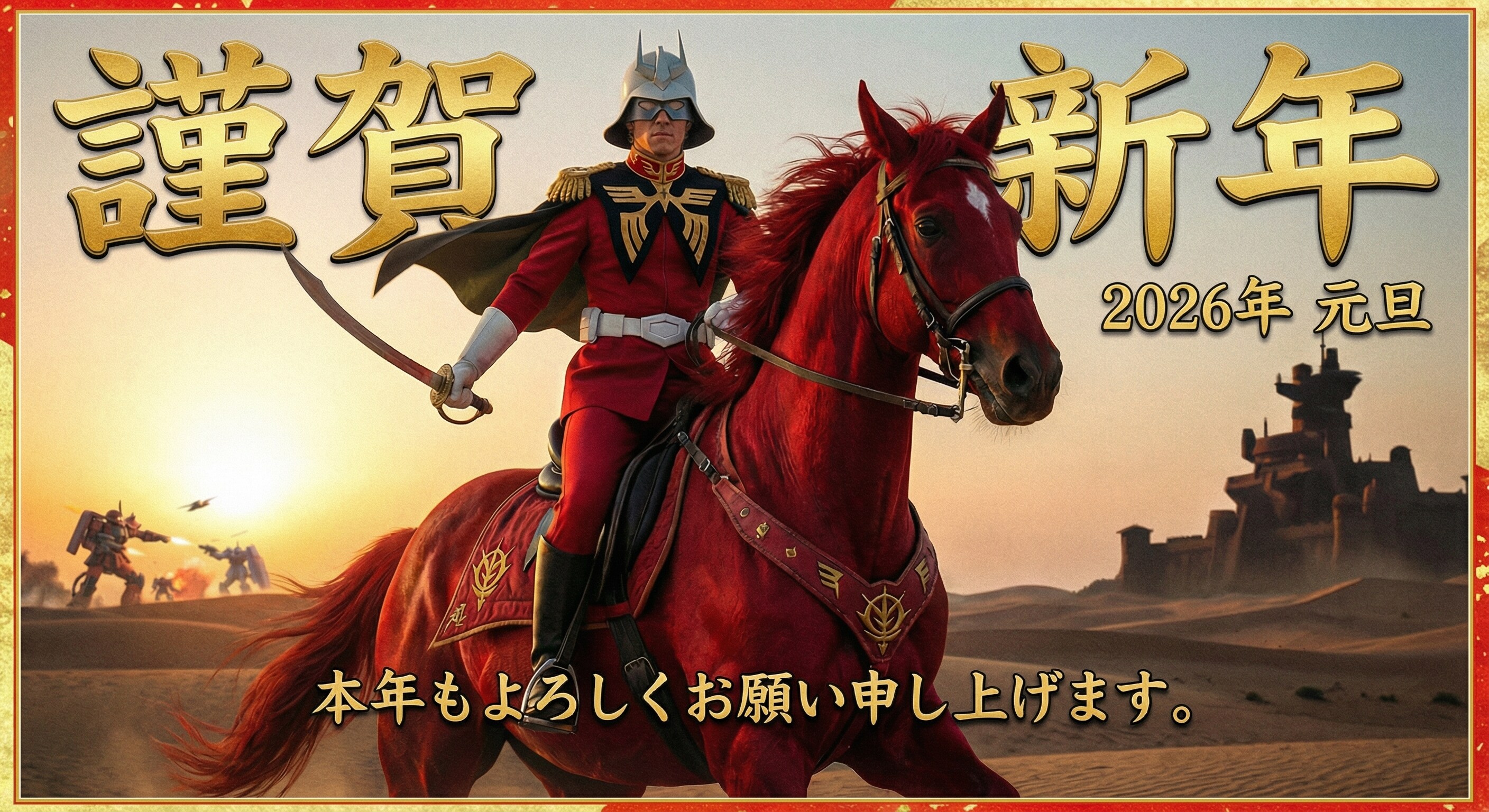 赤毛の馬ってここまで赤かったっけ？と思っているシャア