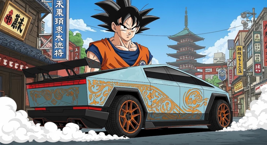 孫悟空とテスラサイバートラック