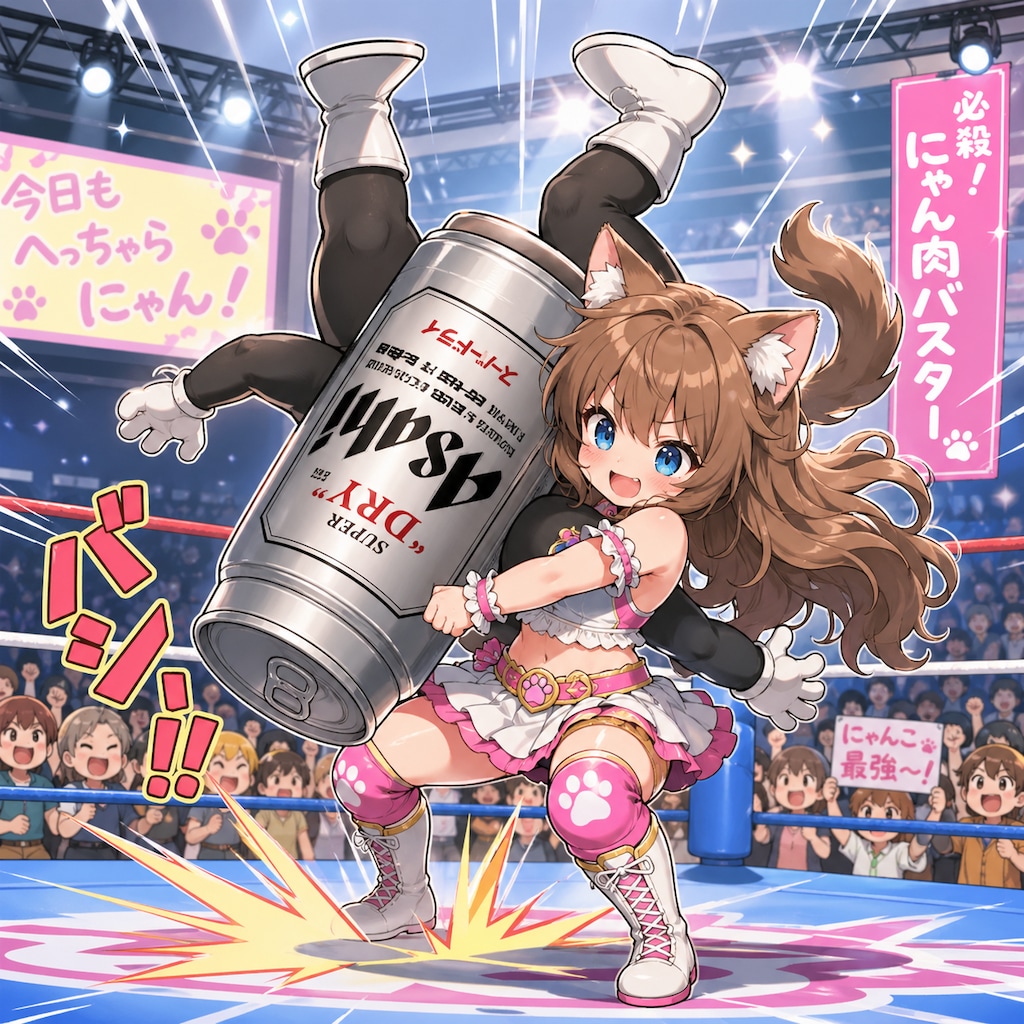 プロレス技をかける小さな女の子