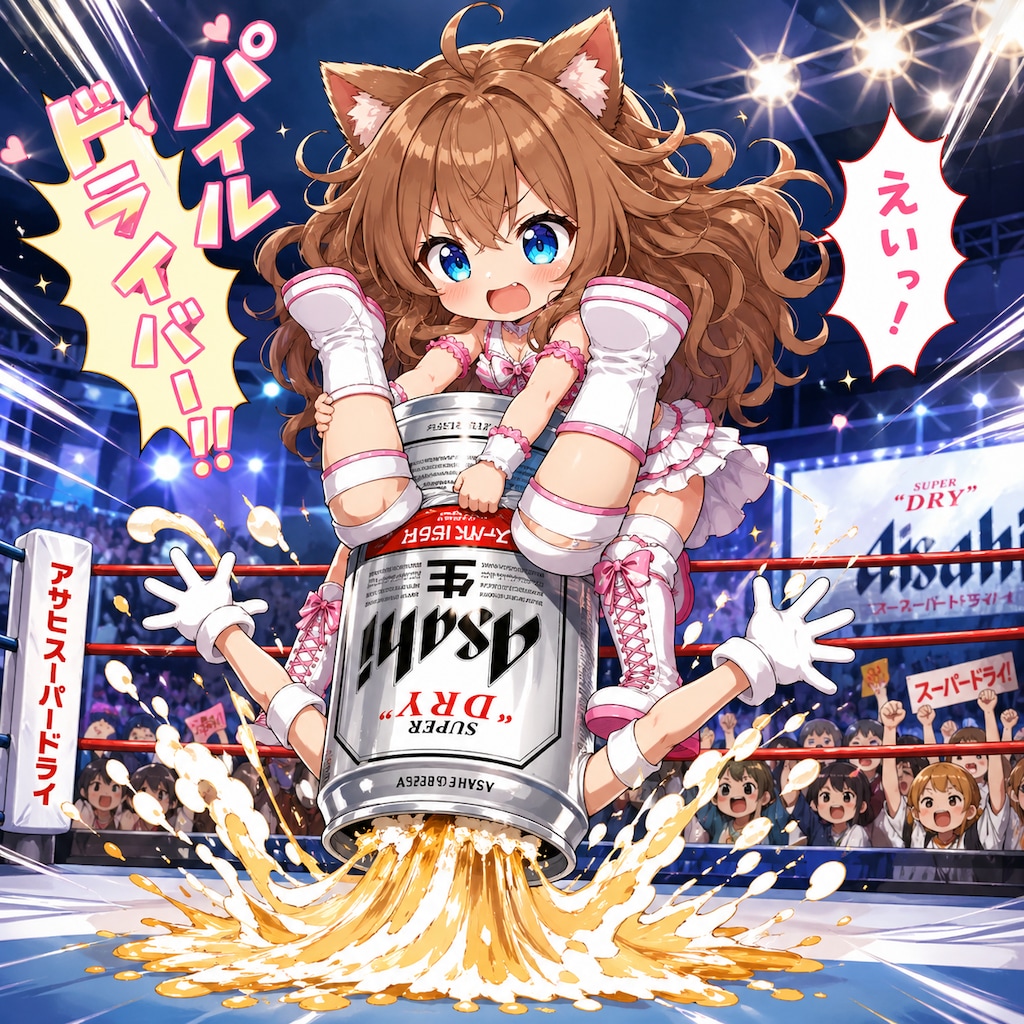 プロレス技をかける小さな女の子