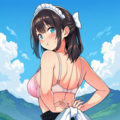 着替えてるので見ないでくださいね？ご主人様！ 3枚目