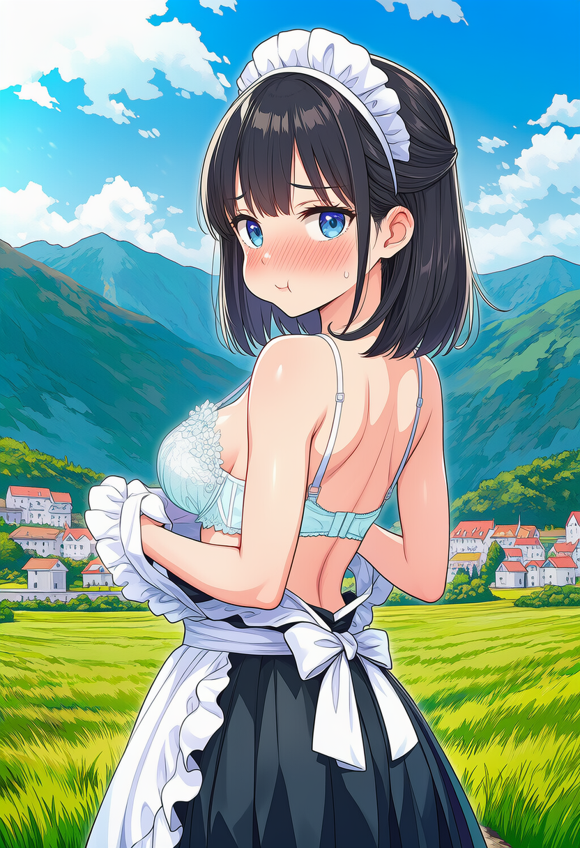 着替えてるので見ないでくださいね？ご主人様！