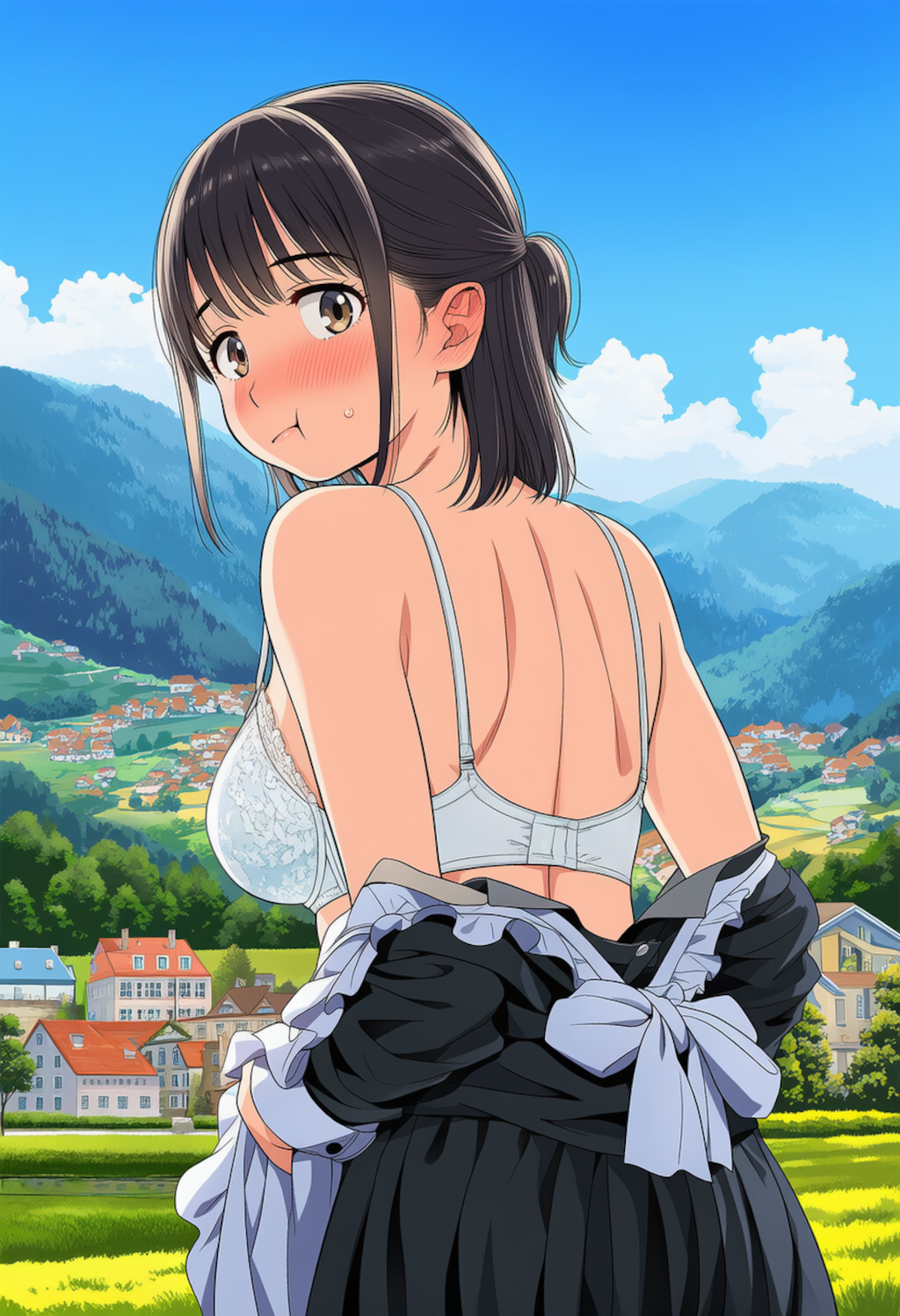 着替えてるので見ないでくださいね？ご主人様！