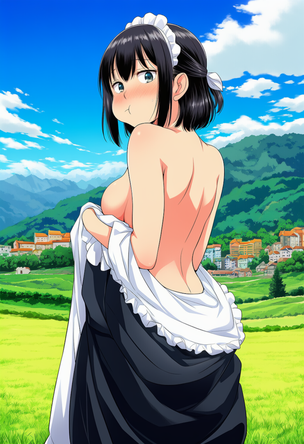 着替えてるので見ないでくださいね？ご主人様！
