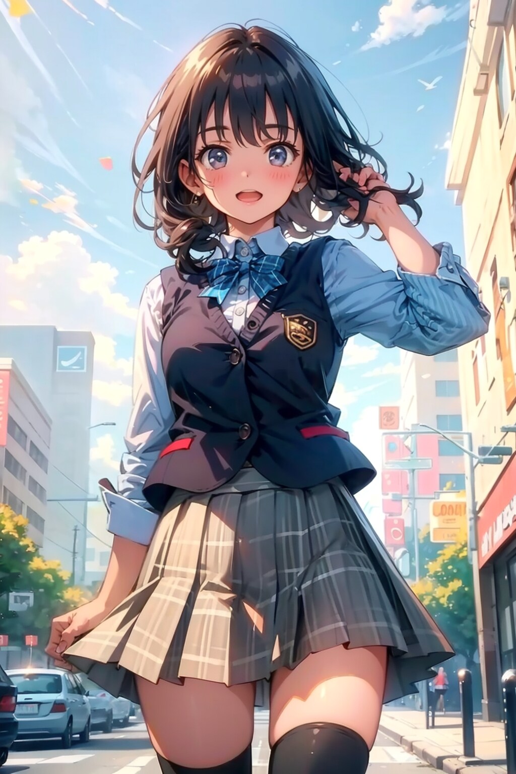 制服ＪＫ #62　絶対領域　TOPAZ | の人気AIイラスト・グラビア