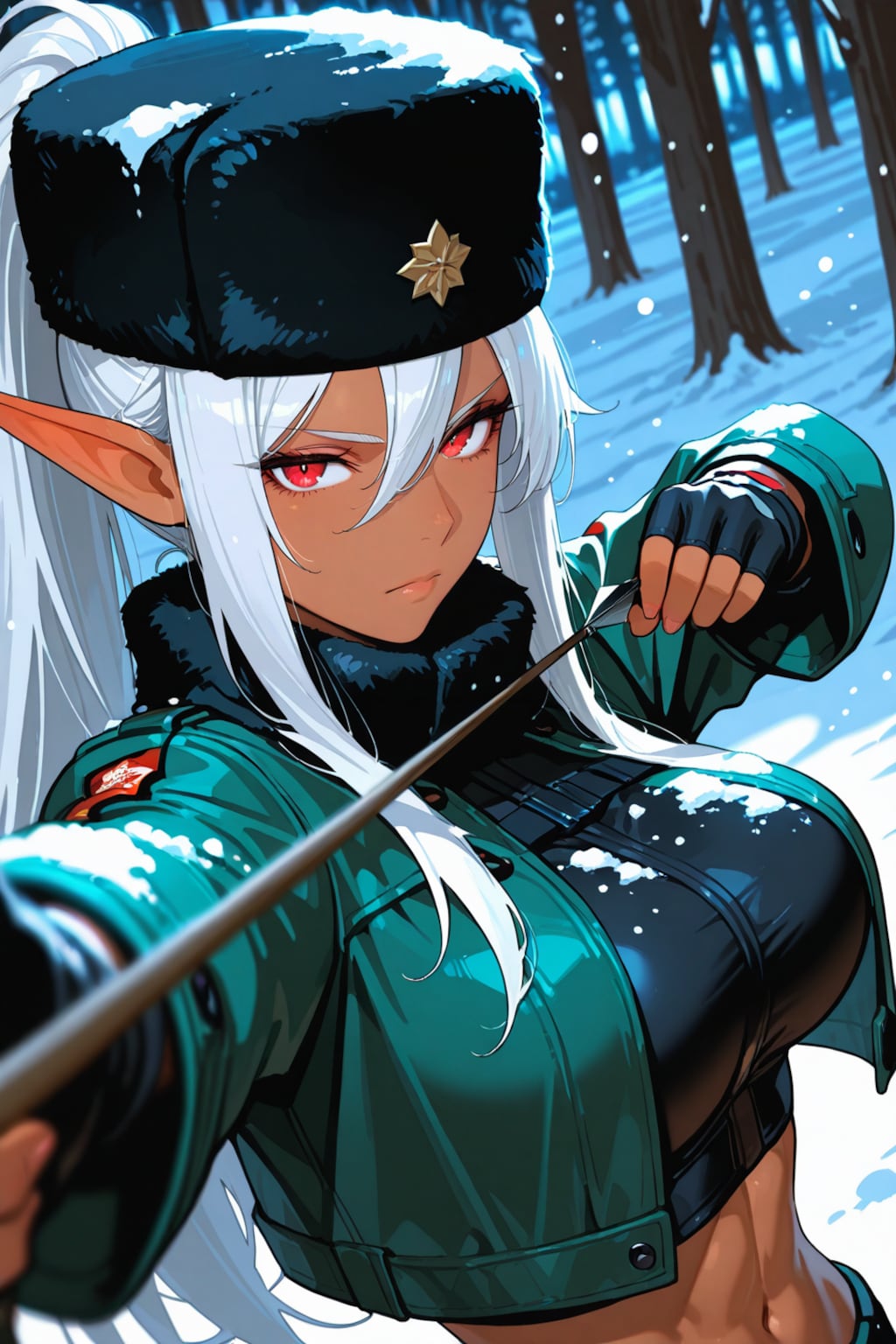 雪林に息をひそめて