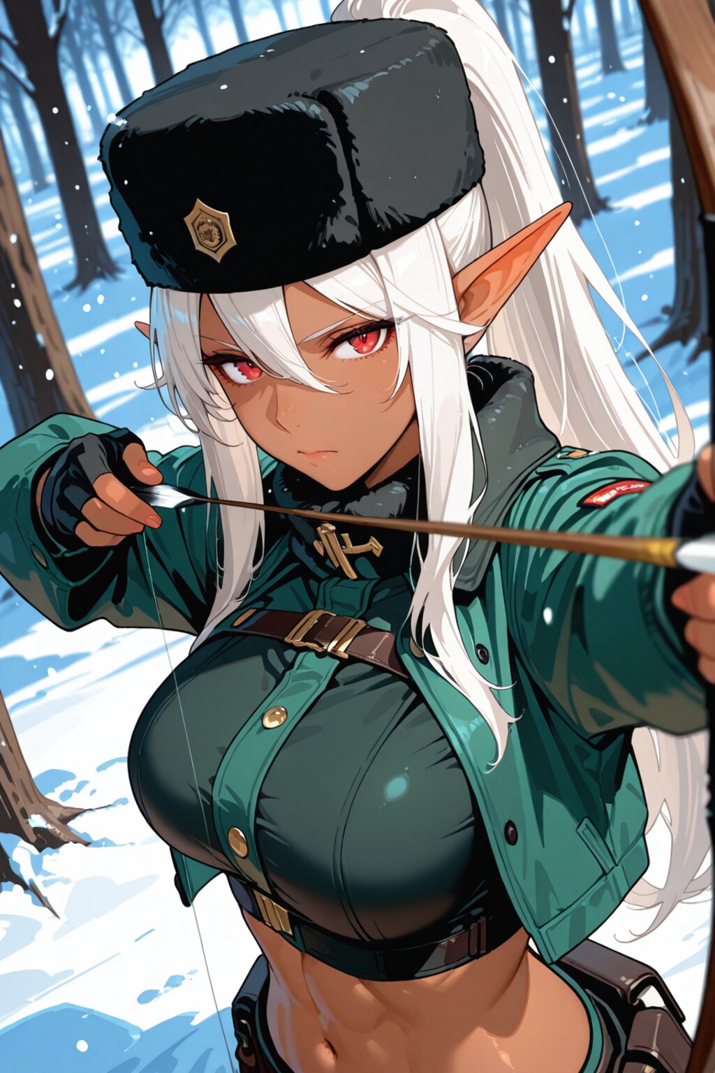 雪林に息をひそめて