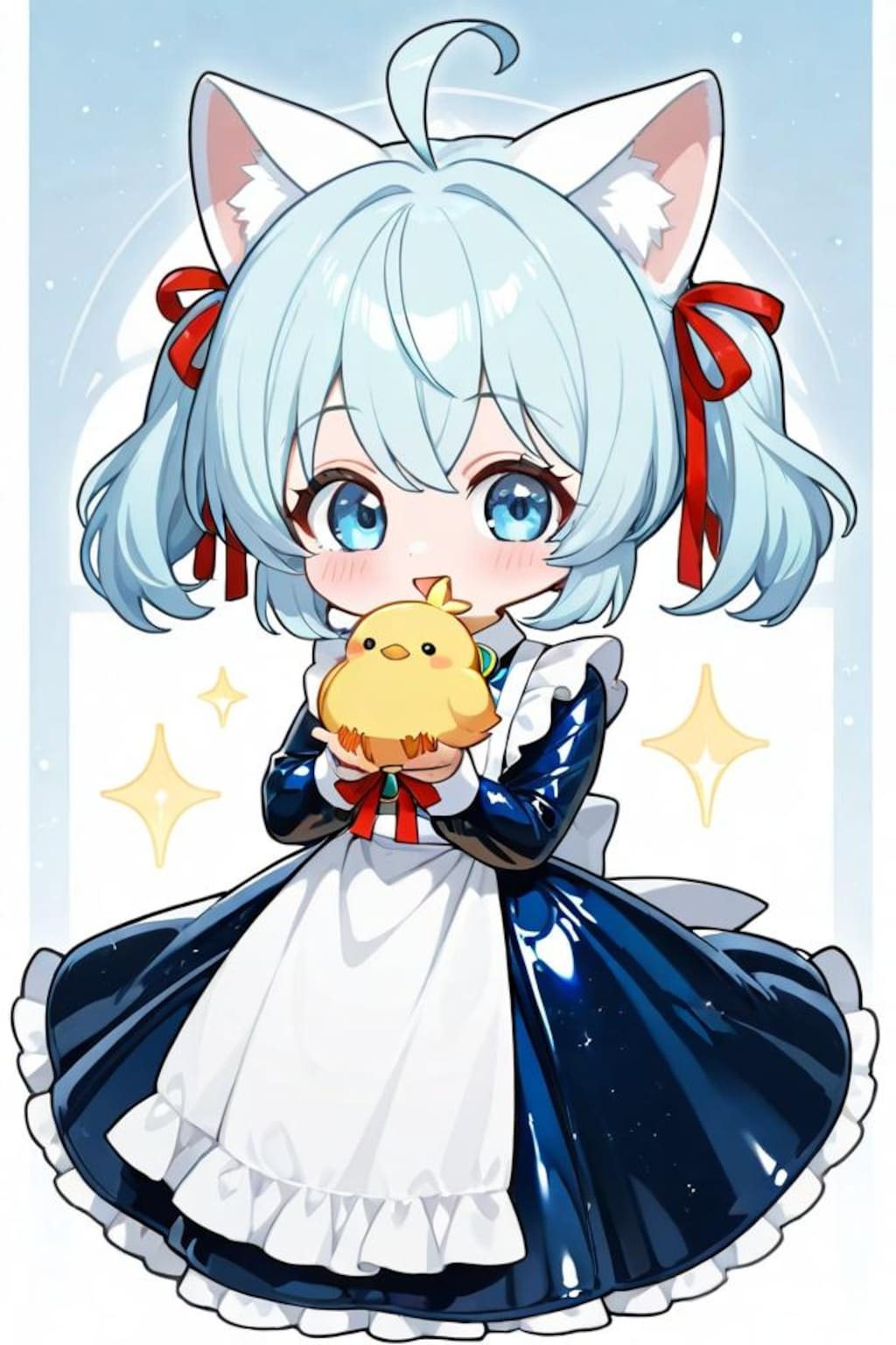 猫耳ちゃんとひよこ