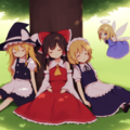 V4フル版　東方　博麗霊夢　霧雨魔理沙　木の下でスヤスヤ 11枚目
