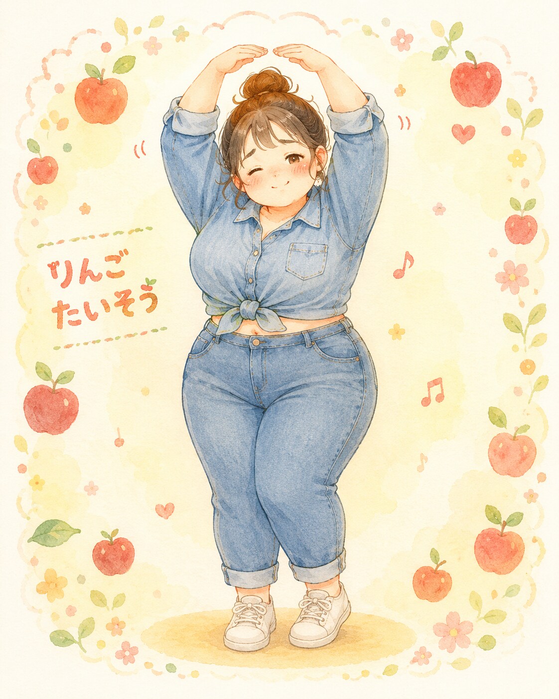 変な体操をさせられるおねえさん