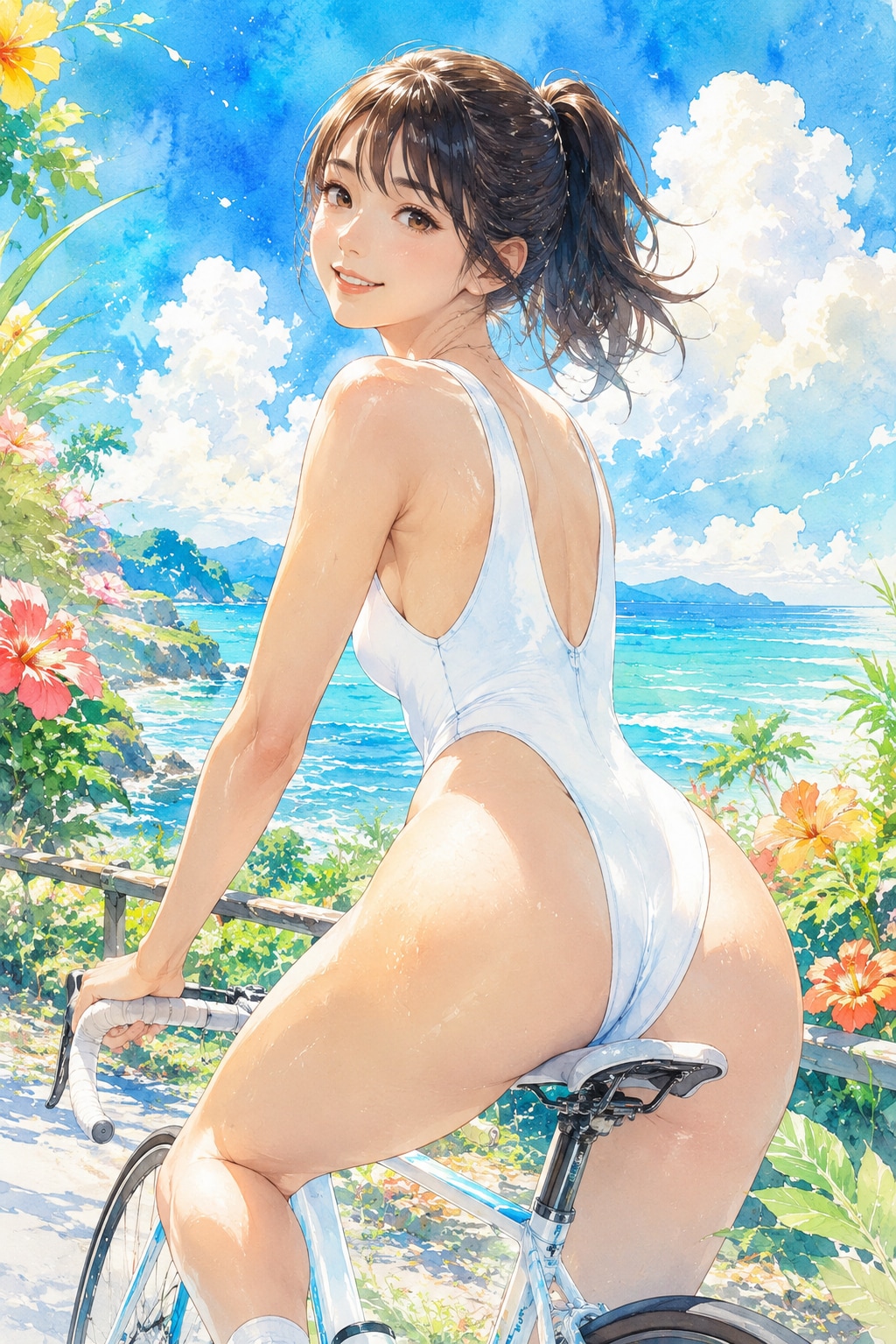 リゾートの少女