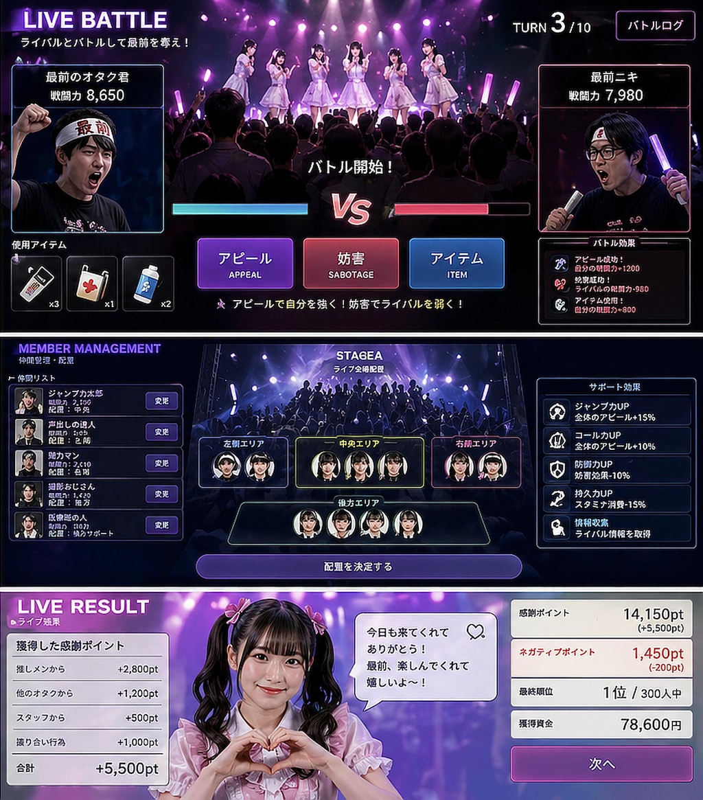 【ちちぷい公式タグ参戦】地下アイドルウソゲーム004 　最前頂上決戦～ライブバトルシュミレーション～