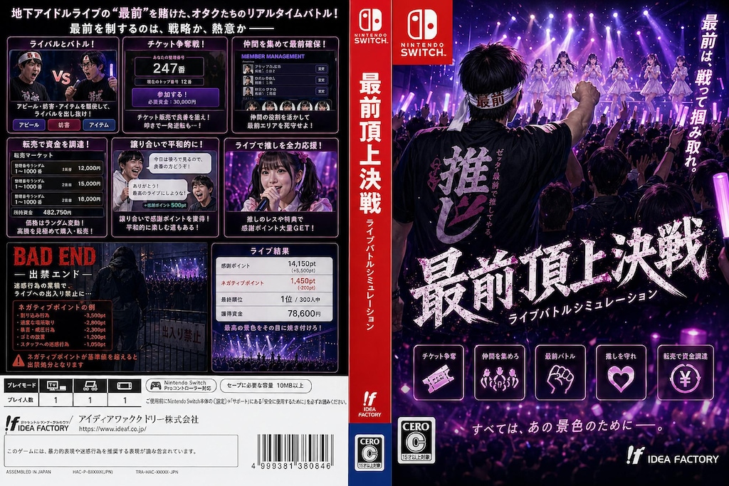 【ちちぷい公式タグ参戦】地下アイドルウソゲーム004 　最前頂上決戦～ライブバトルシュミレーション～
