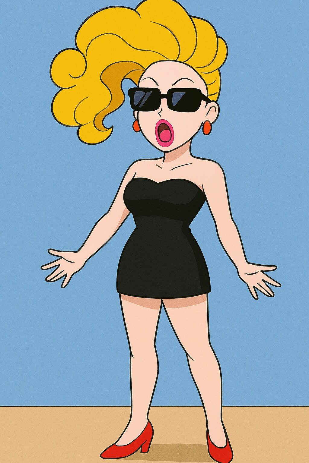 派手な金髪の女