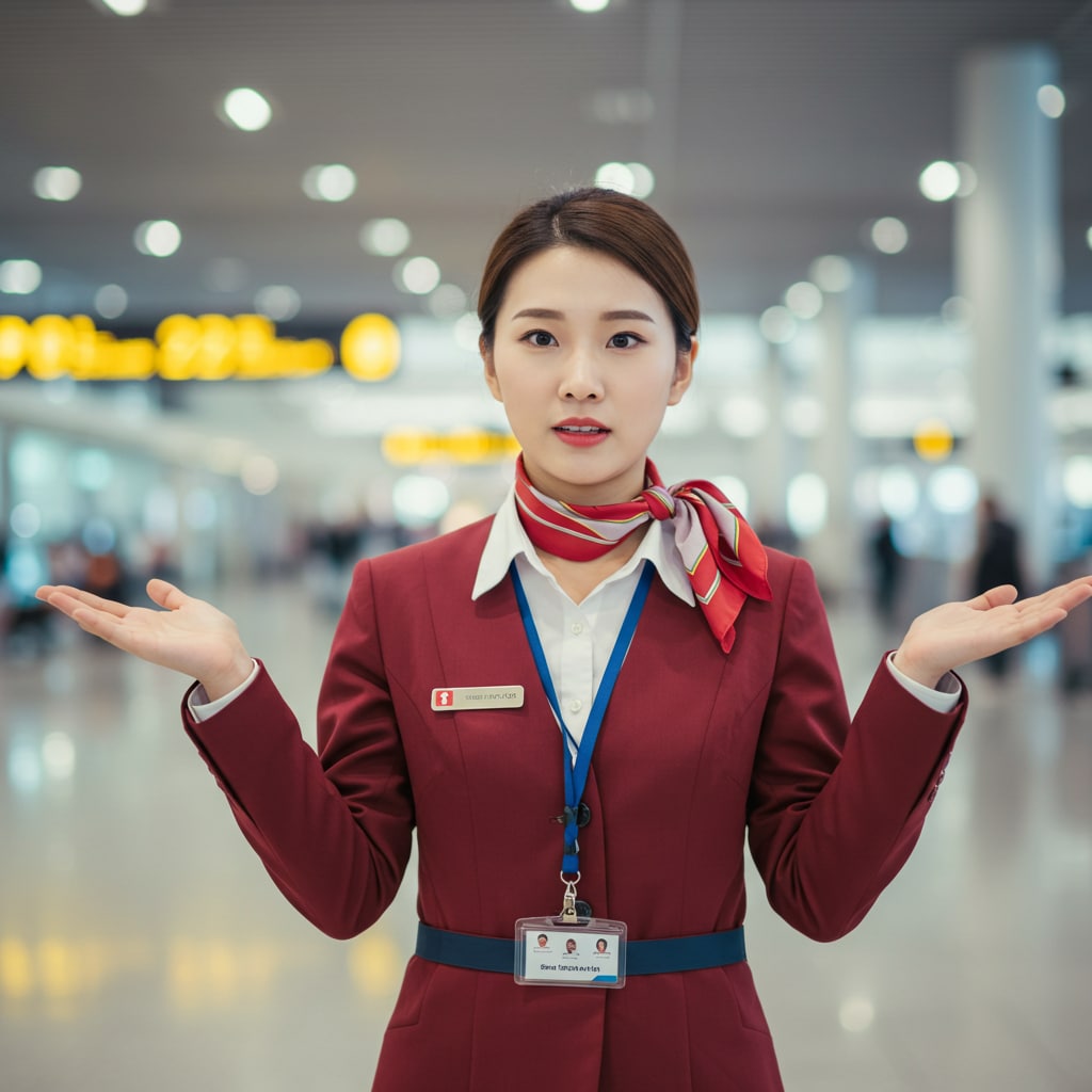 上海浦東国際空港の職員女性
