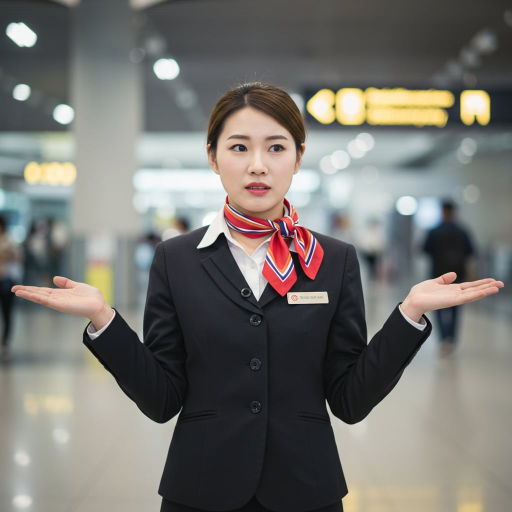 上海浦東国際空港の職員女性