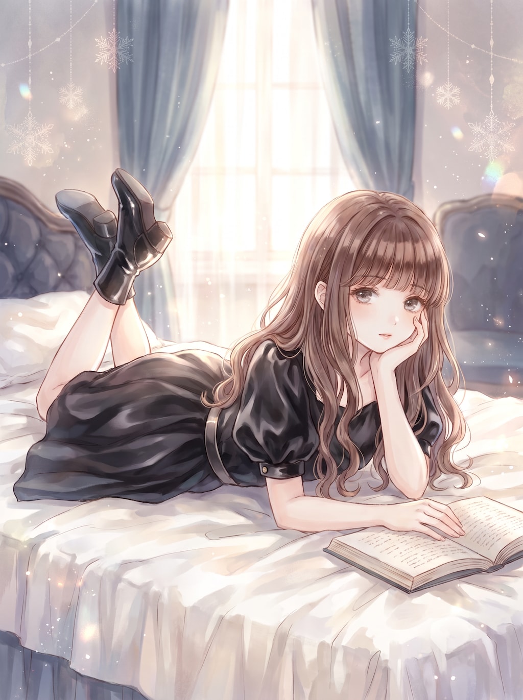 窓光に揺れる読書夢