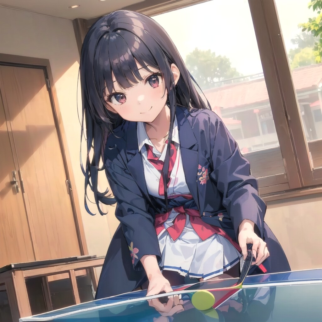 ホテルの卓球を楽しむ少女達