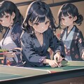 ホテルの卓球を楽しむ少女達 4枚目