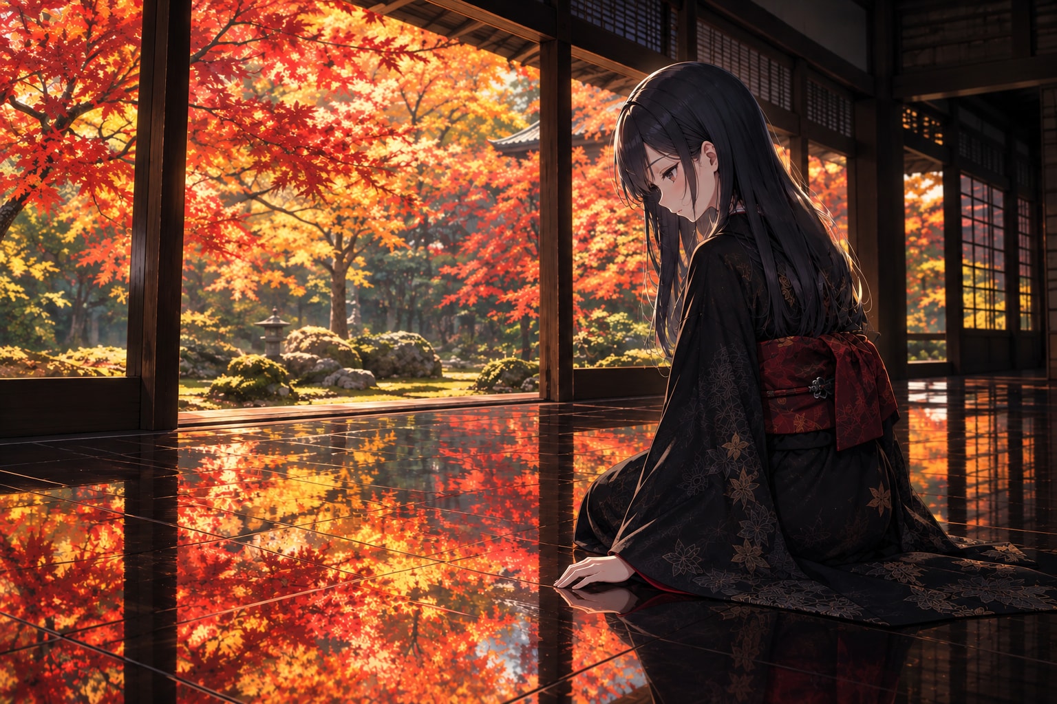 黒に灯る秋 | の人気AIイラスト・グラビア