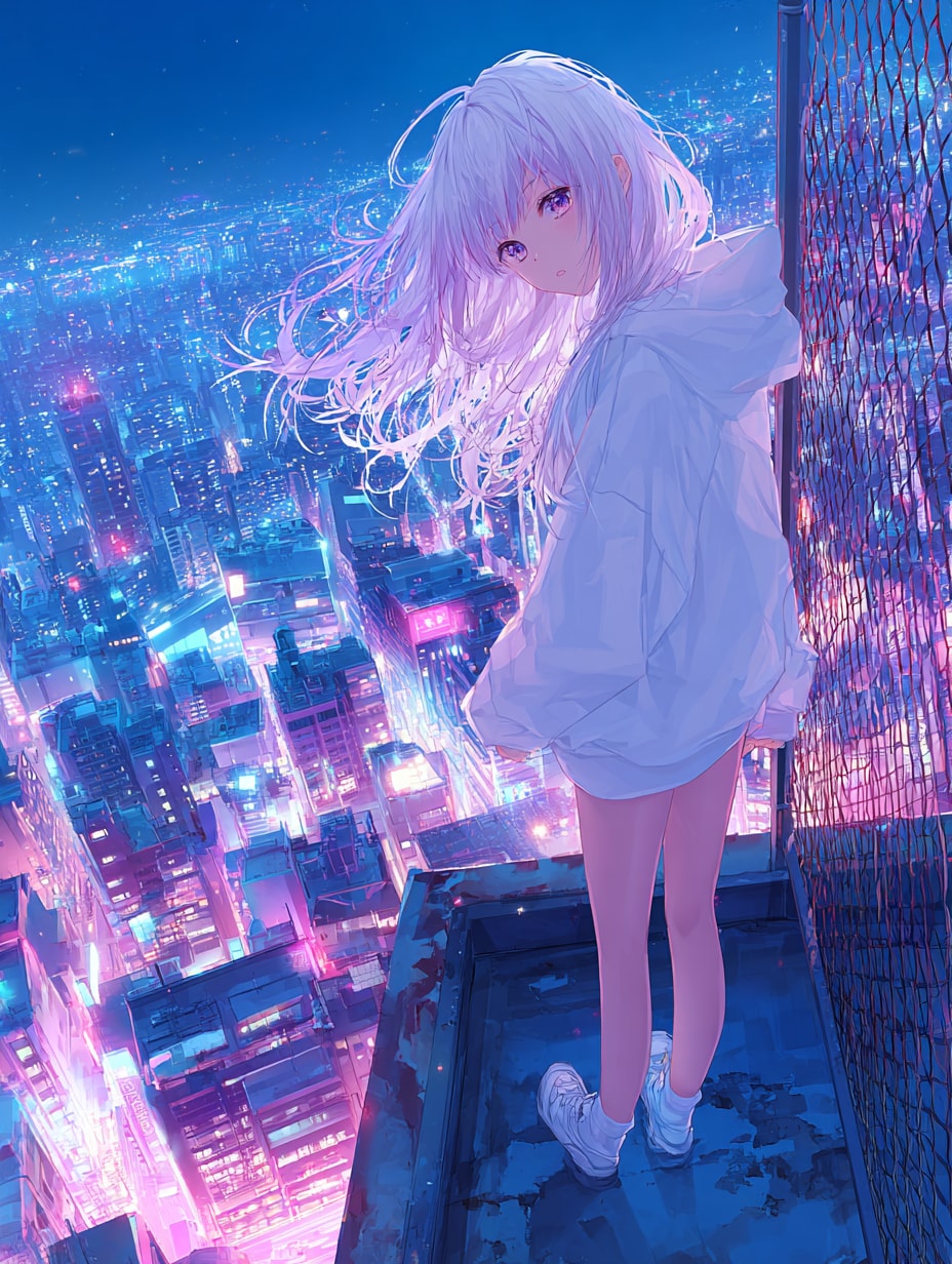 屋上から | の人気AIイラスト・グラビア