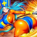 オレンジ全身タイツ神職人妻 2枚目