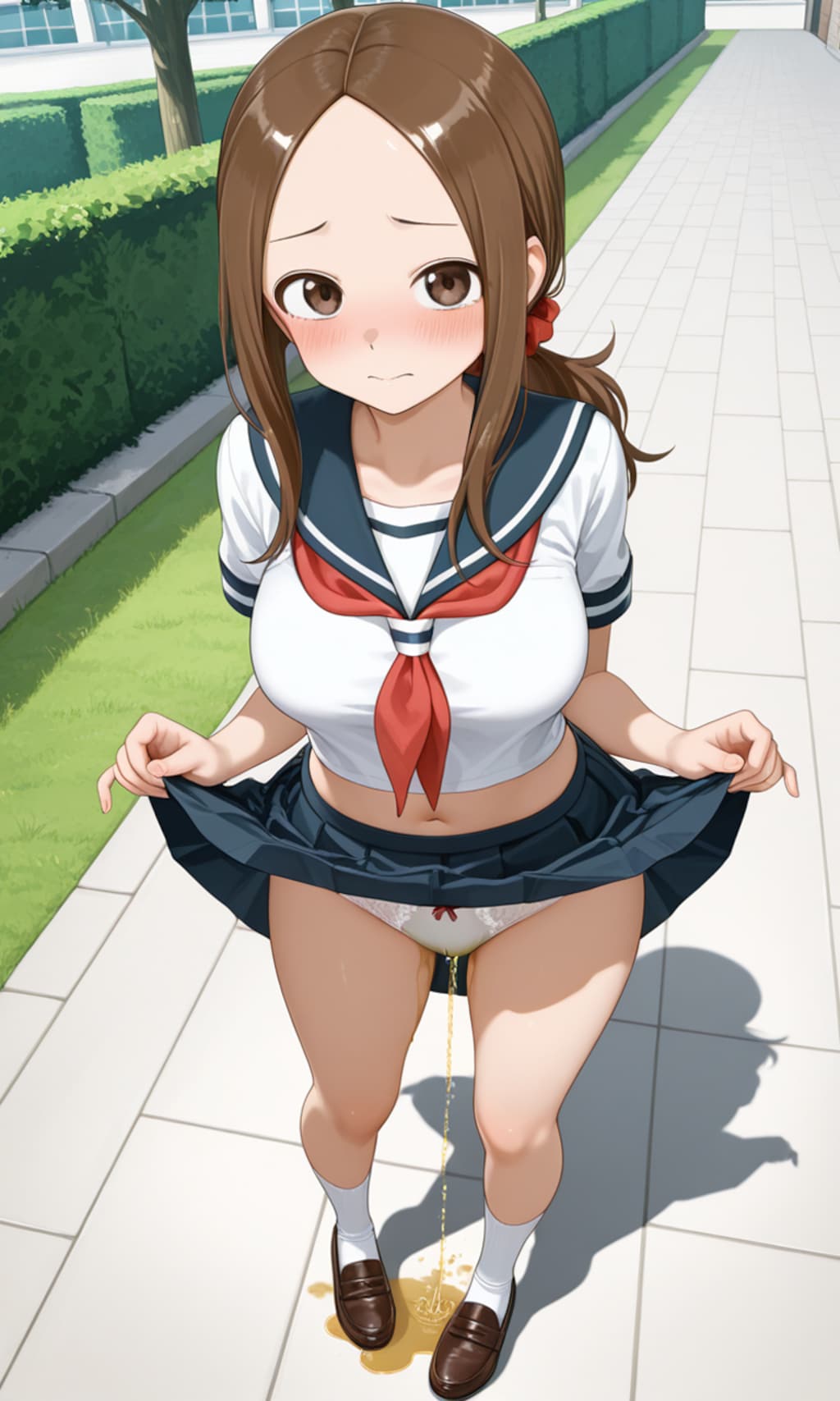 おしっこお漏らしチャレンジ【(元)高〇さん】(制服)