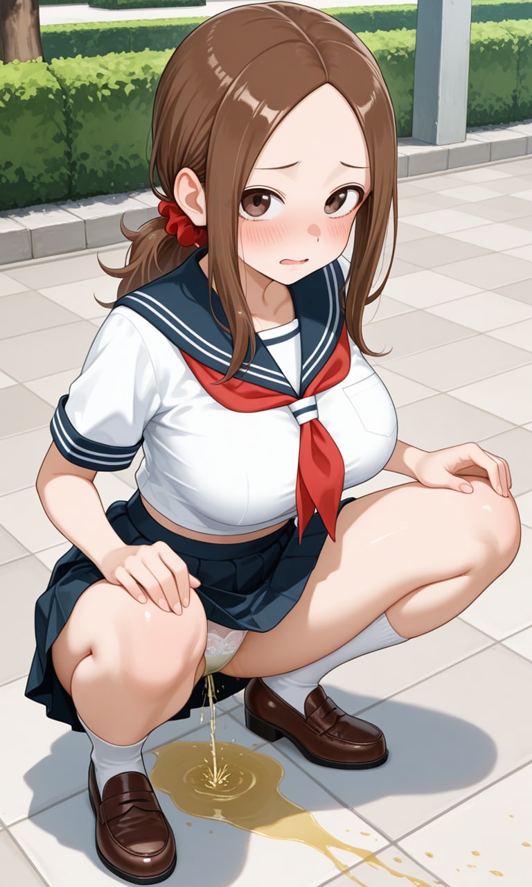 おしっこお漏らしチャレンジ【(元)高〇さん】(制服)