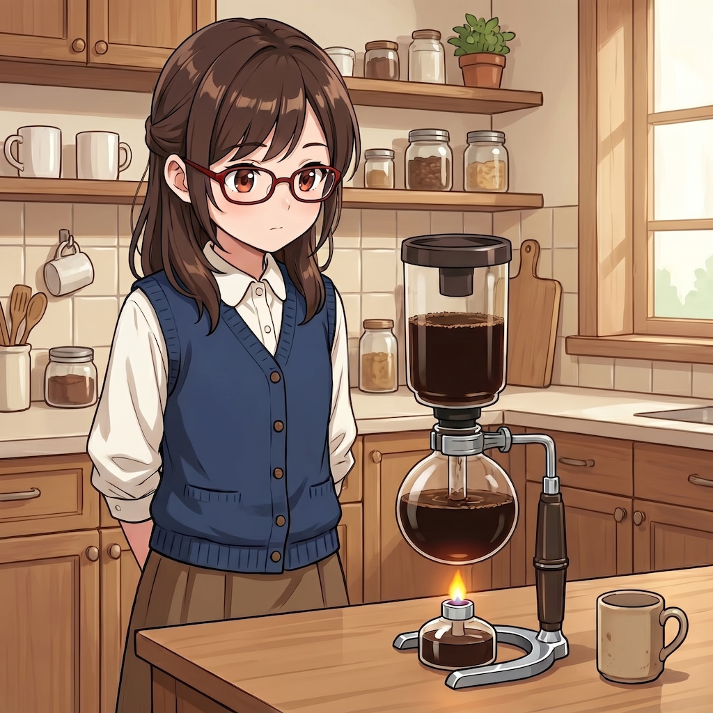 <先輩ちゃん>初めてコーヒーを淹れる