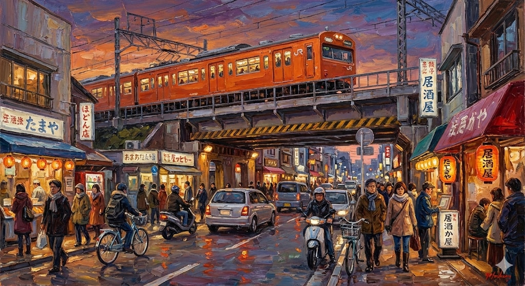 大阪環状線夕景 | の人気AIイラスト・グラビア