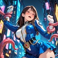 ブルーパワーレンジャー触手に捕まる 3枚目